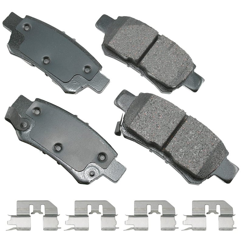 Akebono Ultra-Premium Ceramic Rear Disc Brake Pads, GREY